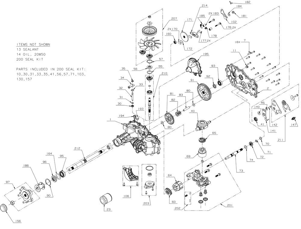 Transmission (Rh) Diagram and Parts List for ZTXS4-54KH (47RSCAB7A10)(2023) Cub Cadet Lawn Tractor